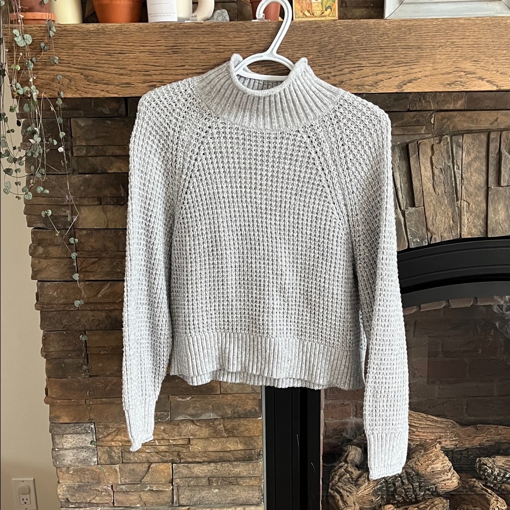 American Eagle Outfitters Light Gray Turtleneck Sweater